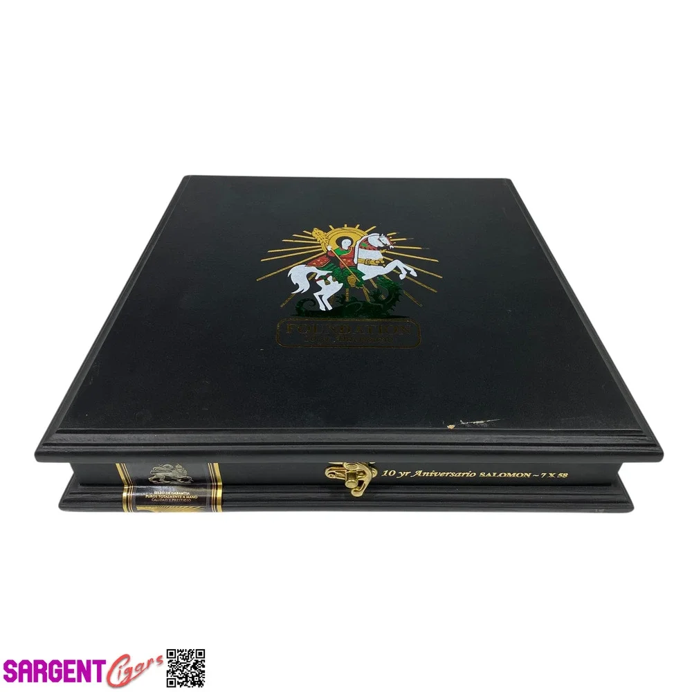 Foundation 10th Anniversary Salomon Empty Wooden Cigar Box 12.5x9.5x2.5 (1)